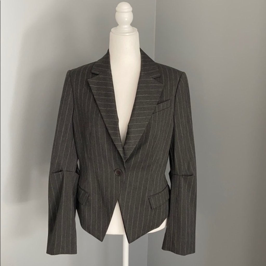 Nwot Bcbg Blazer Mariah Grey Strip Xs